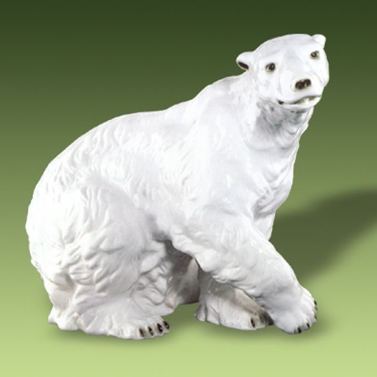 Medvěd lední 31 x 26 x 26 cm, Porcelánové figurky Duchcov
