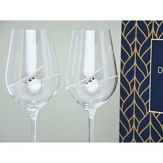 Set 2 sklenic na víno 360 ml, Helix, krystaly Swarovski, DIAMANTE