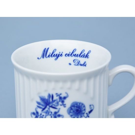 Mug Mozart 0,25 l "Miluji cibulák z Dubí", Original Blue Onion pattern