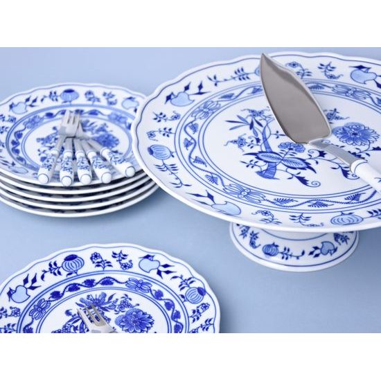 Cake set for 6 pers. with cutlery, Original Blue Onion Pattern