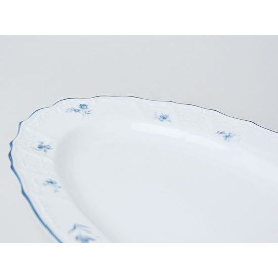Bowl oval 36 cm, Thun 1794 Carlsbad porcelain, BERNADOTTE blue flower