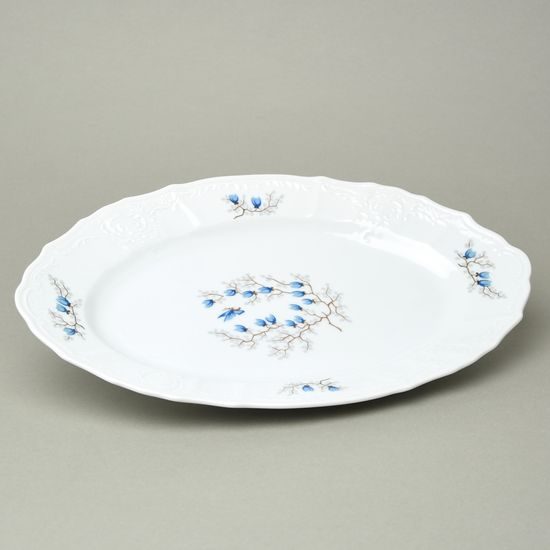 Dish oval 34 cm, Thun 1794, karlovarský porcelán, BERNADOTTE butterflies
