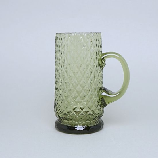 Beer mug - Káro (Green), 500 ml, Floriánova huť