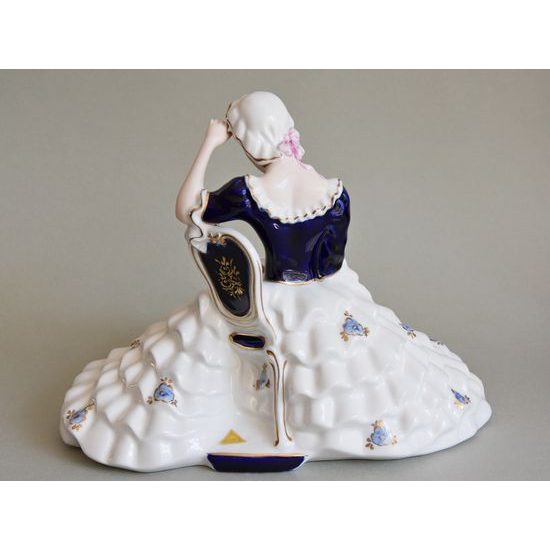 Lady with book, small 18 x 24 x 19 cm, Isis, Porcelain Figures Duchcov