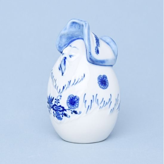 Egg Hen with hat 7,3 cm, Original Blue Onion Pattern