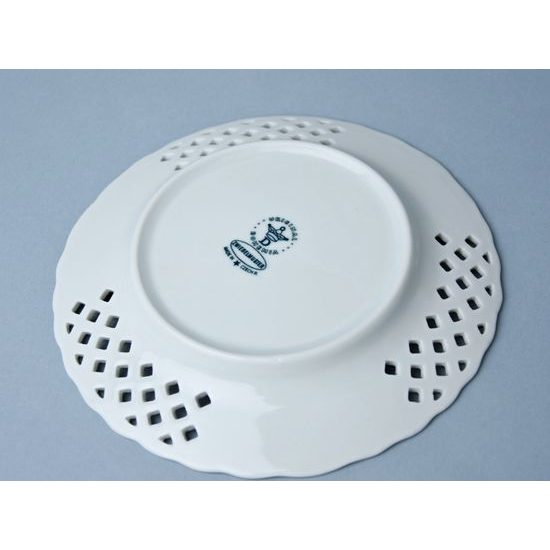 Talíř prolamovaný 15 cm, Cibulák, originální z Dubí