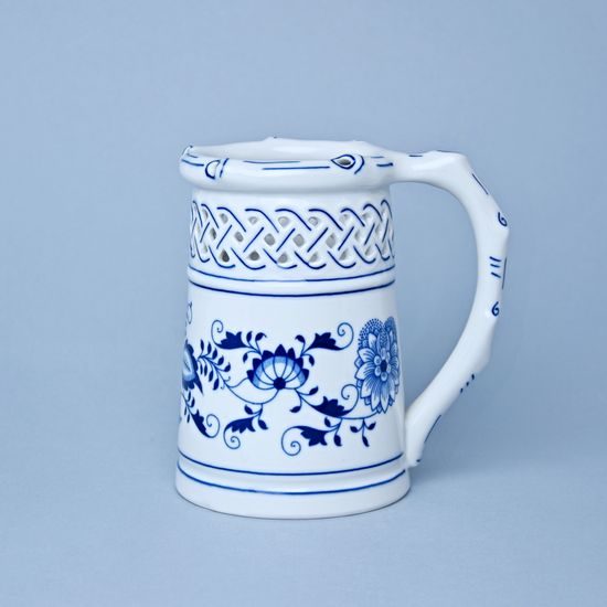 Beer Jug perforated 400 ml, Original Blue Onion Pattern