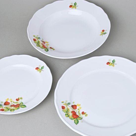 Plate set for 4 pers. 26-24-19, Strawberries, Český porcelán a.s.