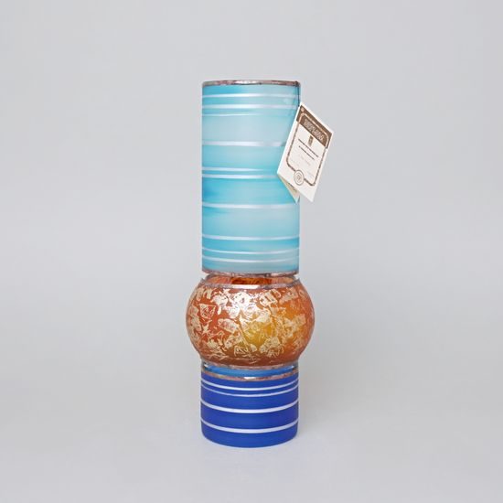 Studio Miracle: Váza Plážová romance (s oblinou dole), 26 cm, ruční dekorace Vlasta Voborníková