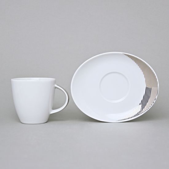 26805: Cup 140 ml plus saucer 140 mm, Thun Carlsbad porcelain, Loos