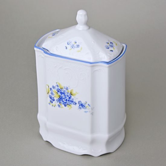 Dose 1 l, Thun 1794 Carlsbad porcelain, BERNADOTTE Forget-me-not-flower