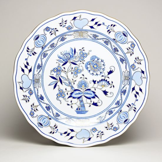 Plate dinner 24 cm, Original Blue Onion Pattern + Gold