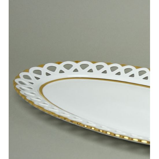 Dish oval 42 x 22 cm, Byzant 404b - white, Rose China Chodov