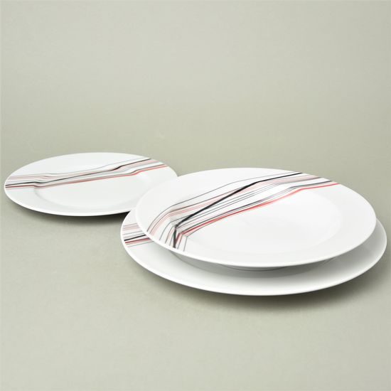 Plate set for 6 persons, Thun 1794 Carlsbad porcelain, SYLVIE 80382