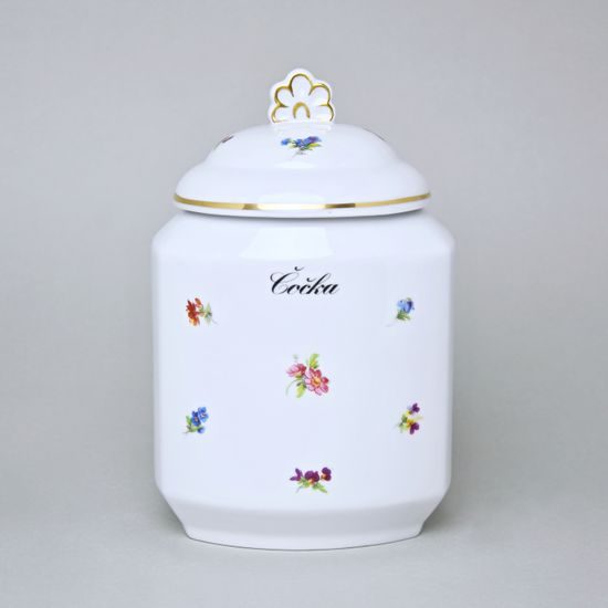 Jar for food storage 1,1 l, with a sign "Čočka" (Lentils), Hazenka, Český porcelán a.s.