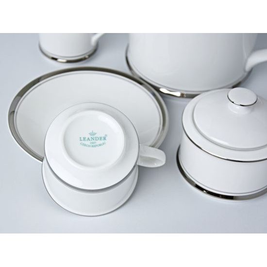 Cup 200 ml + sacuer 15 cm, Sabina, platinum rim, Leander 1907