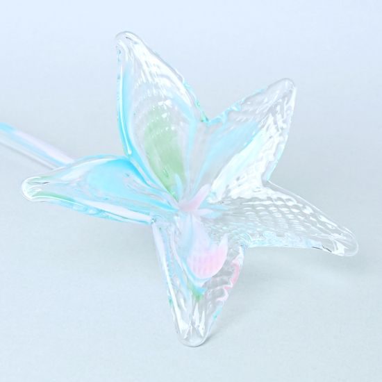 Flower with stem (rainbow) 62 cm, 1 pc., Pačinek GLASS
