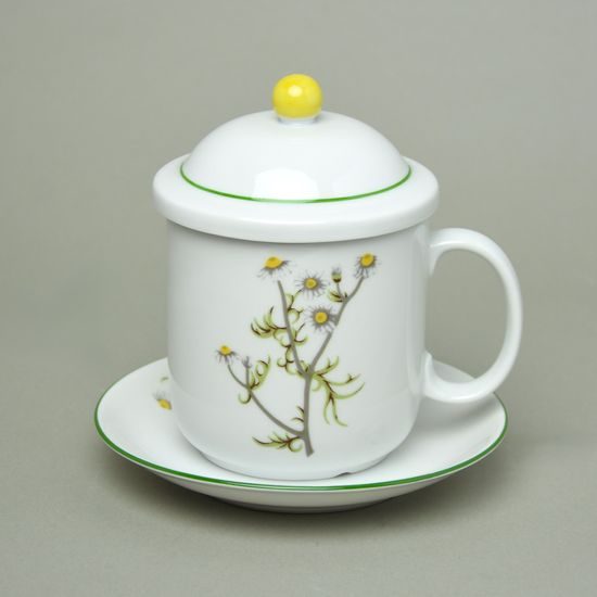 Mug 400 ml with cap and strainer, Chamomile, Atelier Lesov