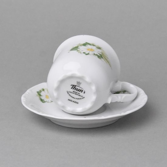 Šálek a podšálek na espresso 80 ml / 11,5 cm, Thun 1794, karlovarský porcelán, CONSTANCE 80262 kopretiny
