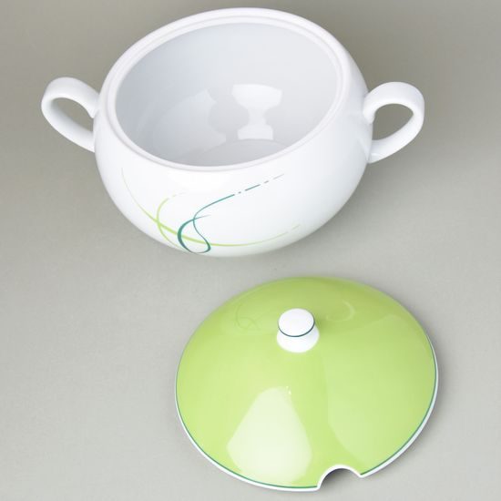Lid for 2,7 l soup tureen, Thun 1794, karlovarský porcelán, OPÁL grass