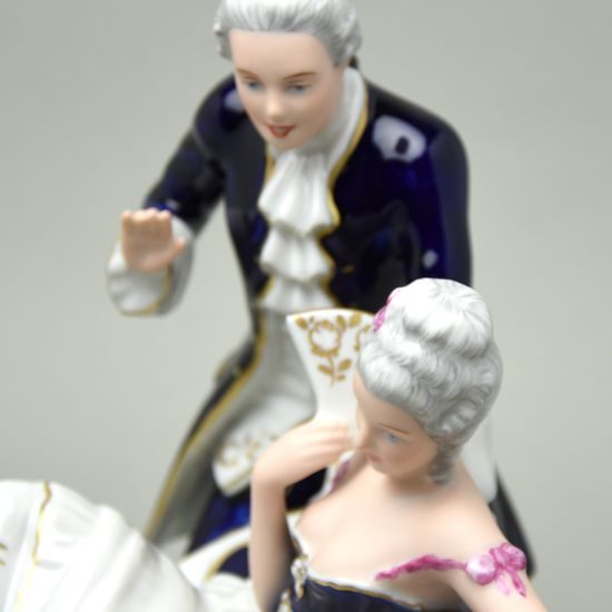 Canapé rococo 22 x 18,5 x 25,5 cm, Isis, Royal Dux Bohemia