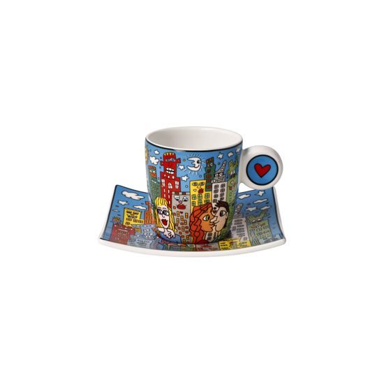 Cup and saucer James Rizzi - Summer in the City, 100 ml / 10,5 cm, Fine Bone China, Goebel