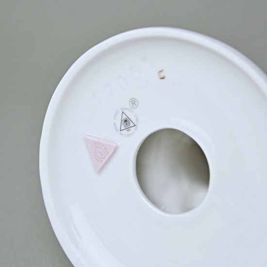 Candleholder Rococo 10,7 x 17,8 cm, White + print + Gold, Royal Dux Bohemia