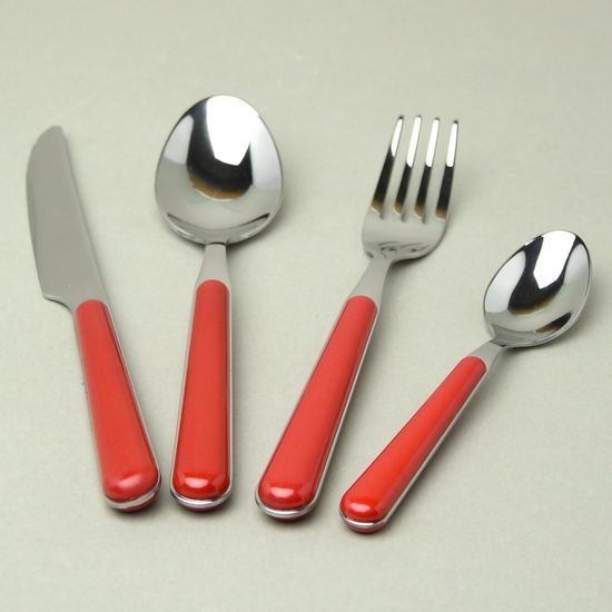 24 pcs. cutlery set, Tinta Unita, brick red, NEVA
