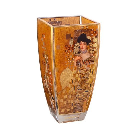 Vase Gustav Klimt - Portrait of Adele Bloch-Bauer, 11 / 11 / 22,5 cm, Glass, Goebel