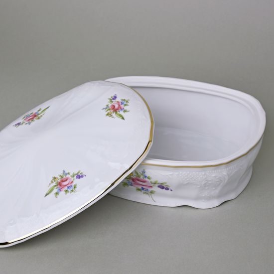 Dóza na cukrovinky 2,1 l, Thun 1794, karlovarský porcelán, BERNADOTTE míšeňská růže