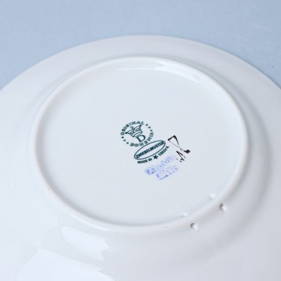 Embossed Plate – Prague Monuments (Black, Random selection), 18 cm, Vilém Janoušek, Original Blue Onion Pattern