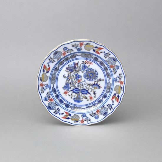 Plate dessert 19 cm, ruby red + gold + Original Blue onion pattern, Cesky porcelan a.s.