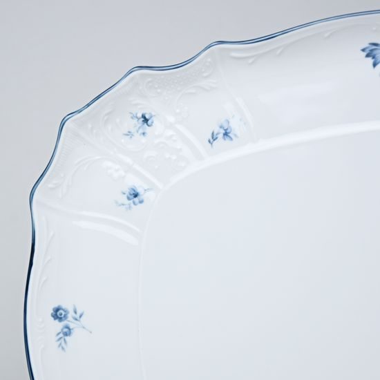 Tray square 40 cm, Thun 1794 Carlsbad porcelain, BERNADOTTE blue flower