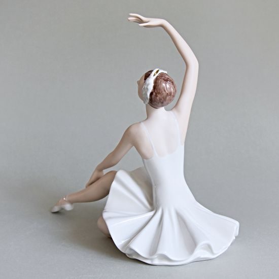 Ballet Dancer I. - White Dress, 26,5 x 14 x 22,5 cm, Natur + Gold, Porcelain Figures Duchcov