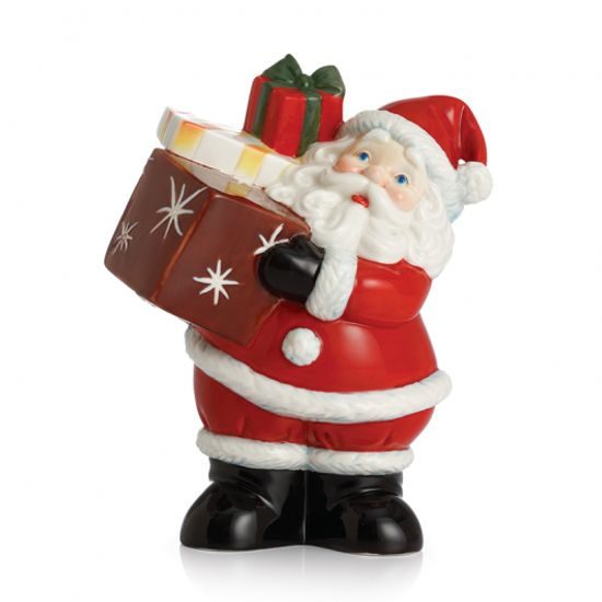 Santa Claus w. gift bag (large) h=15cm, FRANZ Porcelain