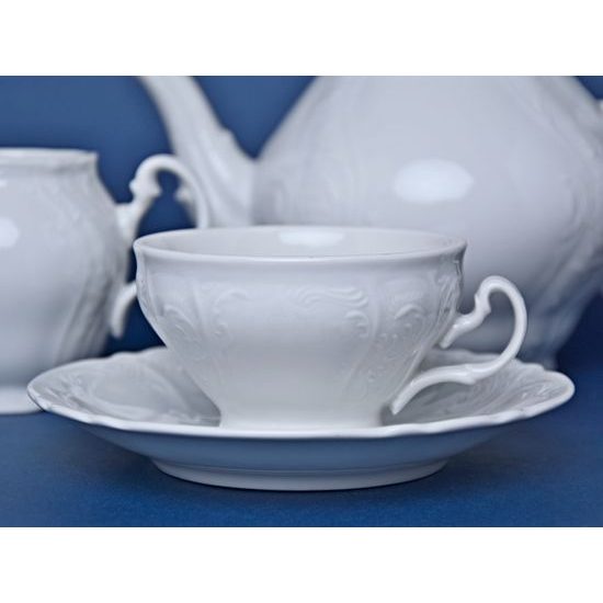 Tea set for 6 persons, Thun 1794 Carlsbad porcelain, BERNADOTTE white