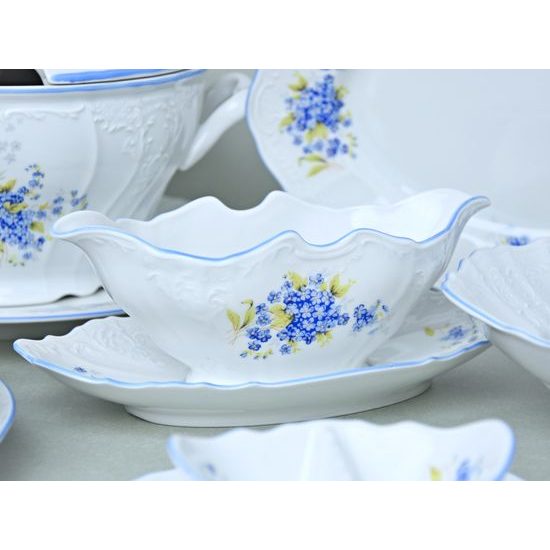 Dining set for 6 persons, Thun 1794 Carlsbad porcelain, BERNADOTTE Forget-me-not-flower