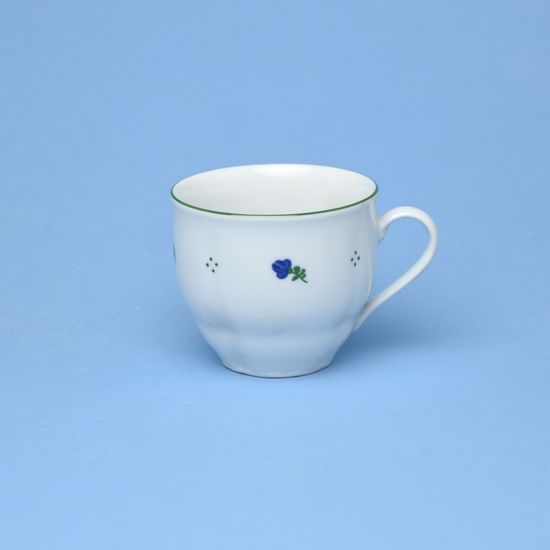 Šálek 200 ml vysoký, Verona modré kvítí + zelená, G. Benedikt 1882