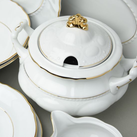 Dining set for 6 persons, Sonata, golden lines, Leander 1907