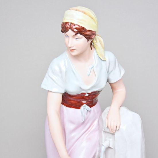 Woman carrying water 25 x 25 x 60 cm, Porcelain Figures Duchcov