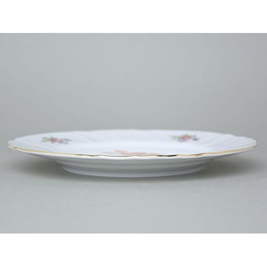 Plate flat 25 cm, Thun 1794 Carlsbad porcelain, BERNADOTTE Meissen Rose