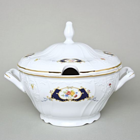 Soup tureen 2,5 l, Thun 1794 Carlsbad porcelain, BERNADOTTE arms