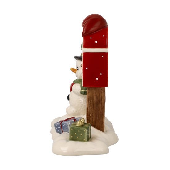 Snowman figurine Christmas Mail 11 / 5.5 / 10.5cm, stoneware, Goebel