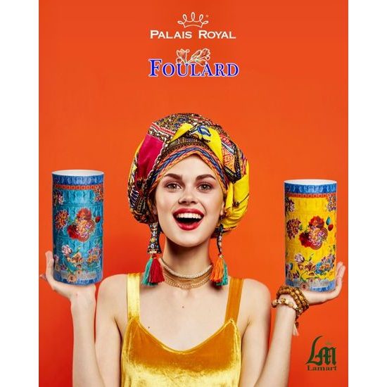 Vase Yellow Cylinder Shape 14,5 x 30 cm, Foulard, Lamart: Palais Royal