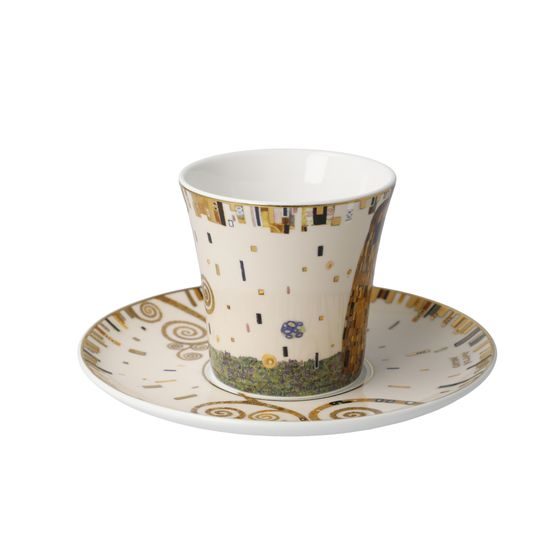 Coffee cup 200 ml and saucer 15,5 cm Gustav Klimt - Der Kuss, Goebel porcelain