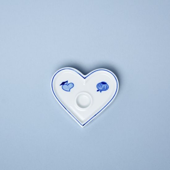 Candleholder "Heart" 9,3 x 8,8 x 2,2 cm, Original Blue Onion Pattern