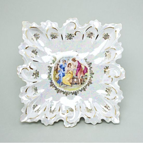 Tray 29 x 29 cm on stand, The Three Graces, Royal Queen porcelain CZ