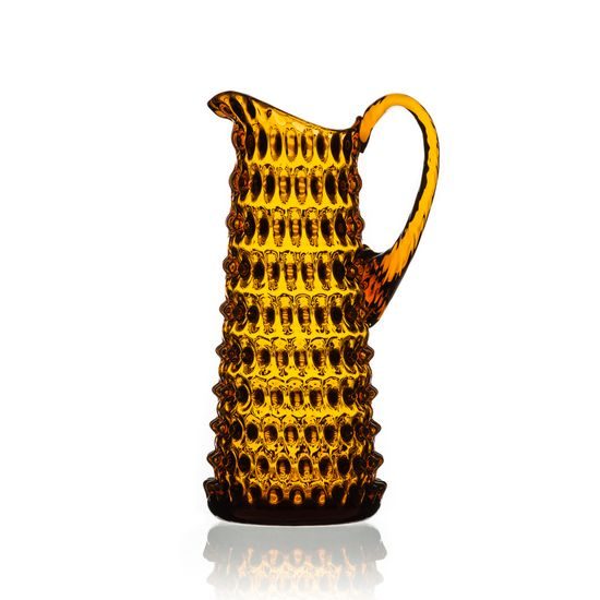 Křišťálový džbán 1200 ml, Amber - Polka Dot, Sklárna Květná 1794