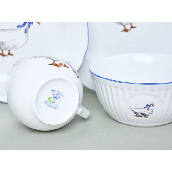 Praktická jídelní sada pro 4 osoby, Český porcelán a.s., husy