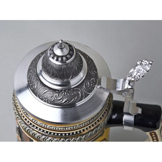 Korbel 0,9 l keramický s cínovým víčkem, Hostinec, keramika BM+MM Holýšov